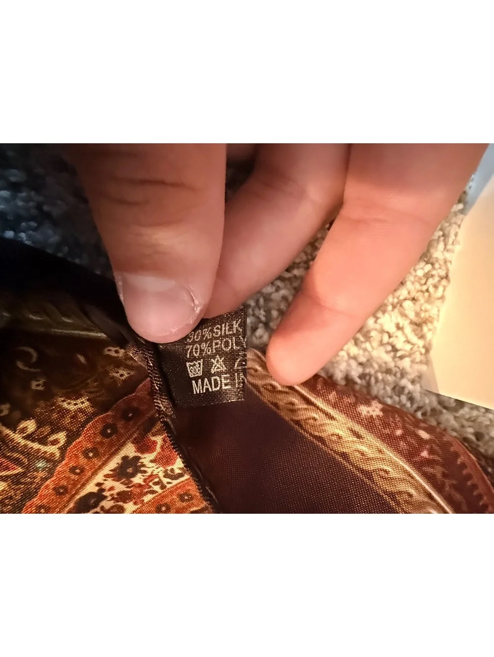 Brown and Leopard Print Silk Blend Scarf